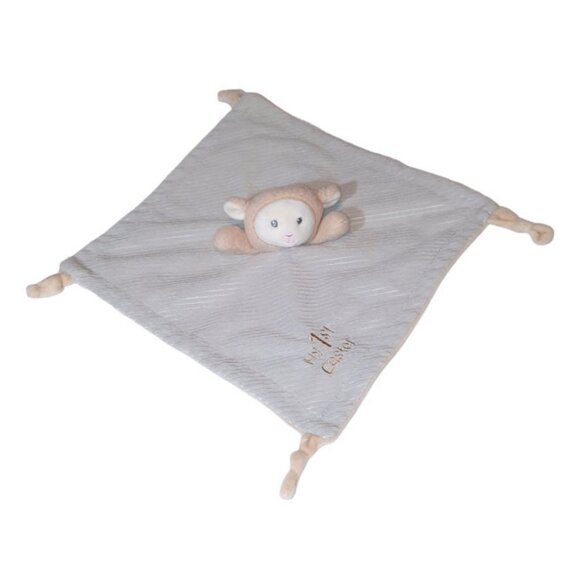 MTY International Lamb My 1st Easter Rattle Security Knotted Blanket Lovey 13" - Picture 1 of 4